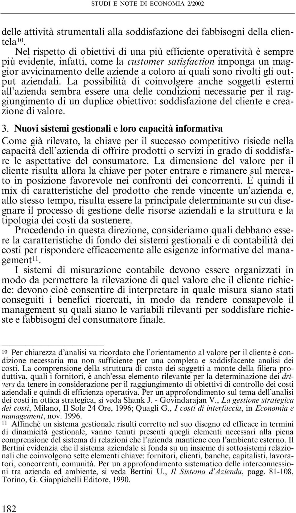 gli output aziendali.