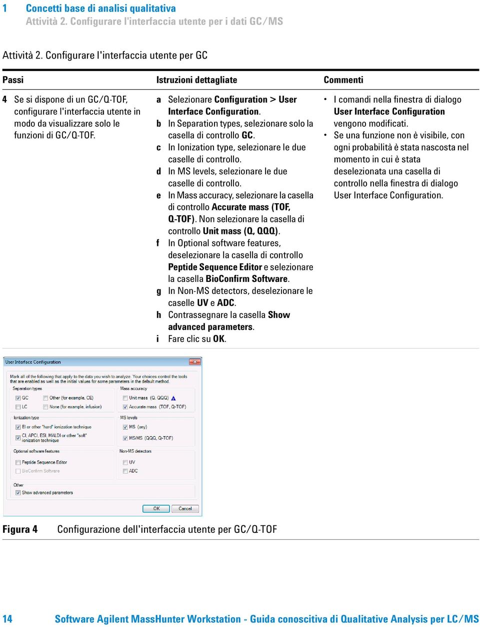 c d e f g h i Selezionre Configurtion > User Interfce Configurtion. In Seprtion types, selezionre solo l csell di controllo GC. In Ioniztion type, selezionre le due cselle di controllo.