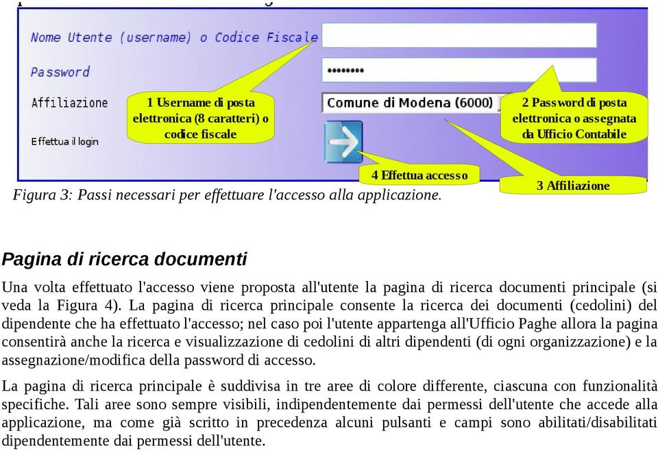 La pagina di ricerca principale consente la ricerca dei documenti (cedolini) del dipendente che ha effettuato l'accesso; nel caso poi l'utente appartenga all'ufficio Paghe allora la pagina consentirà