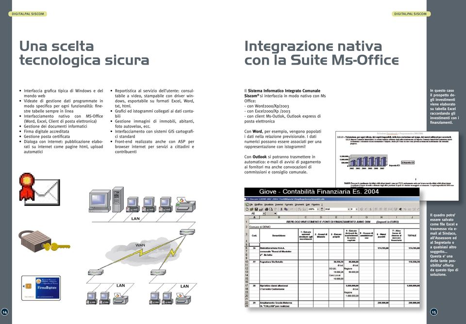 digitale accreditata Gestione posta certificata Dialoga con internet: pubblicazione elaborati su internet come pagine html, upload automatici Reportistica al servizio dell utente: consultabile a