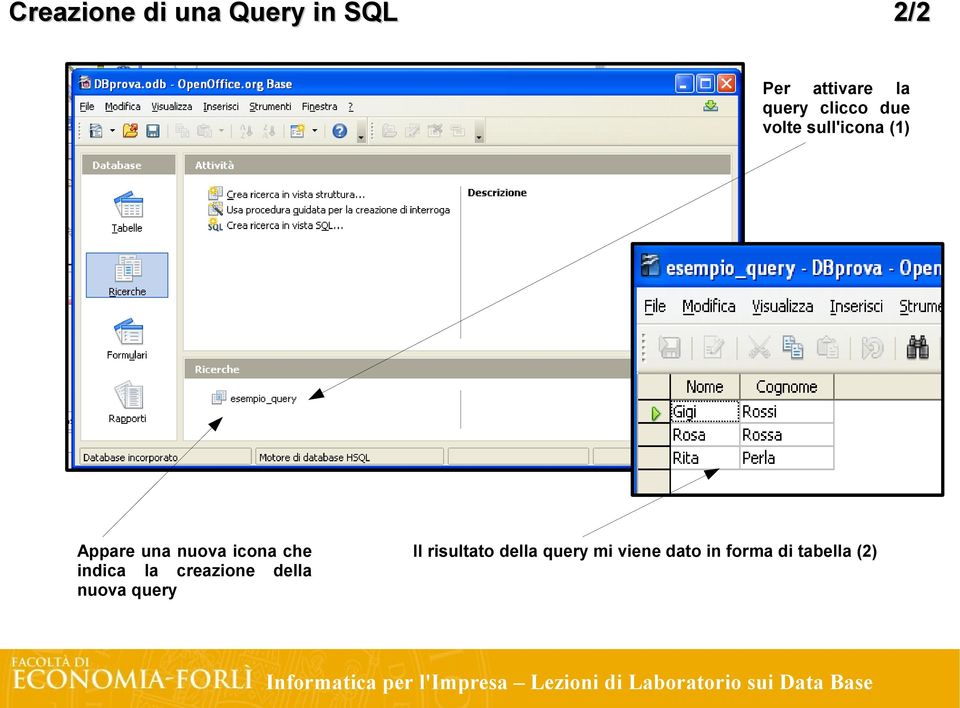 nuova icona che indica la creazione della nuova query