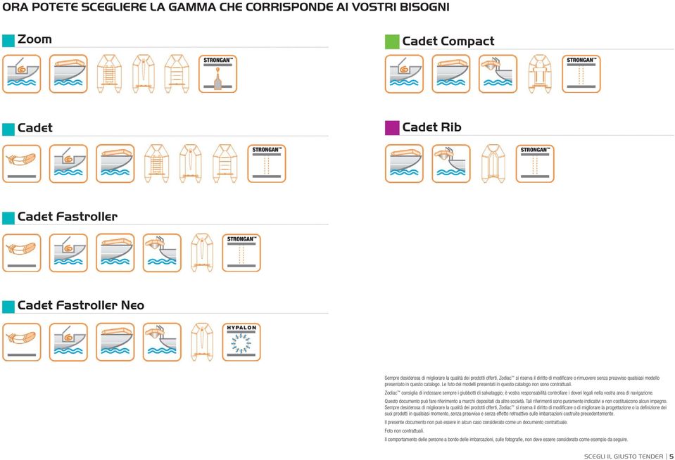 Le foto dei modelli presentati in questo catalogo non sono contrattuali.