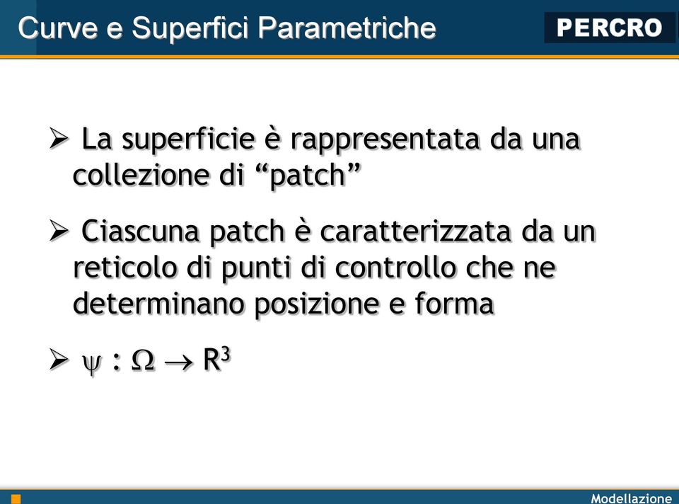 patch è caratterizzata da un reticolo di punti di