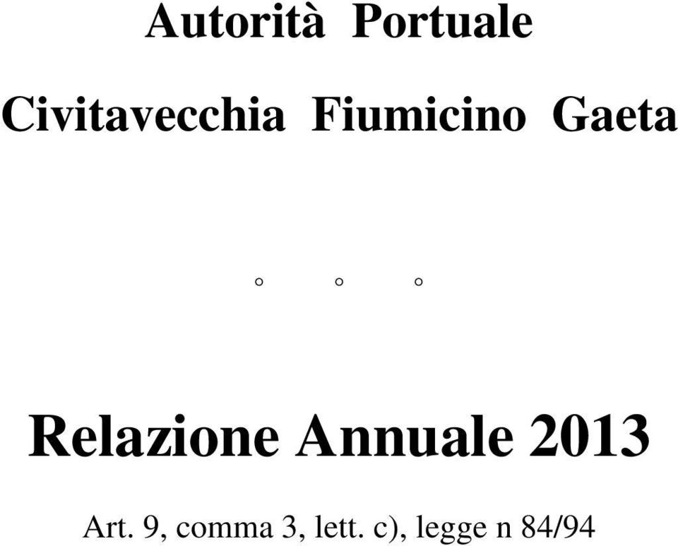 Gaeta Relazione Annuale