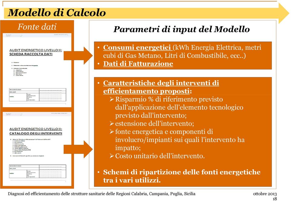 .) Dati di Fatturazione Caratteristiche degli interventi di efficientamento proposti: Risparmio % di riferimento previsto dall applicazione