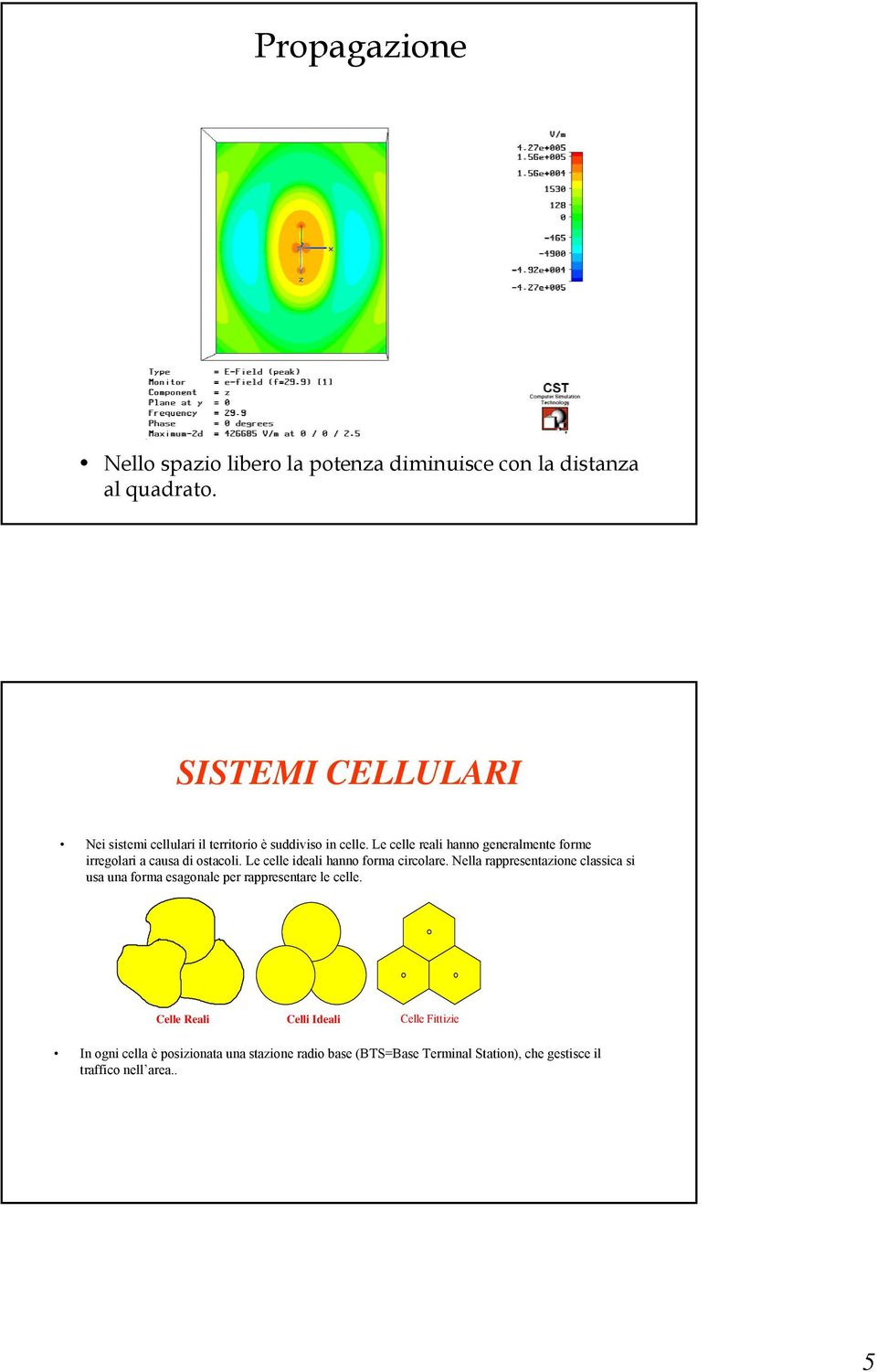 Le celle reali hanno generalmente forme irregolari a causa di ostacoli. Le celle ideali hanno forma circolare.