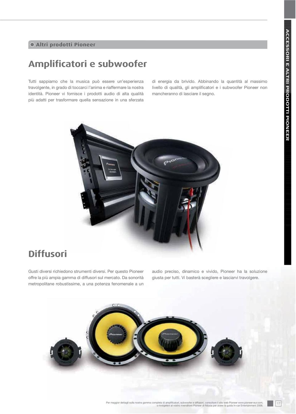 Abbinando la quantità al massimo livello di qualità, gli amplificatori e i subwoofer Pioneer non mancheranno di lasciare il segno.