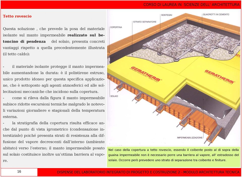 applicazione, che è sottoposto agli agenti atmosferici ed alle sollecitazioni meccaniche che incidono sulla copertura.