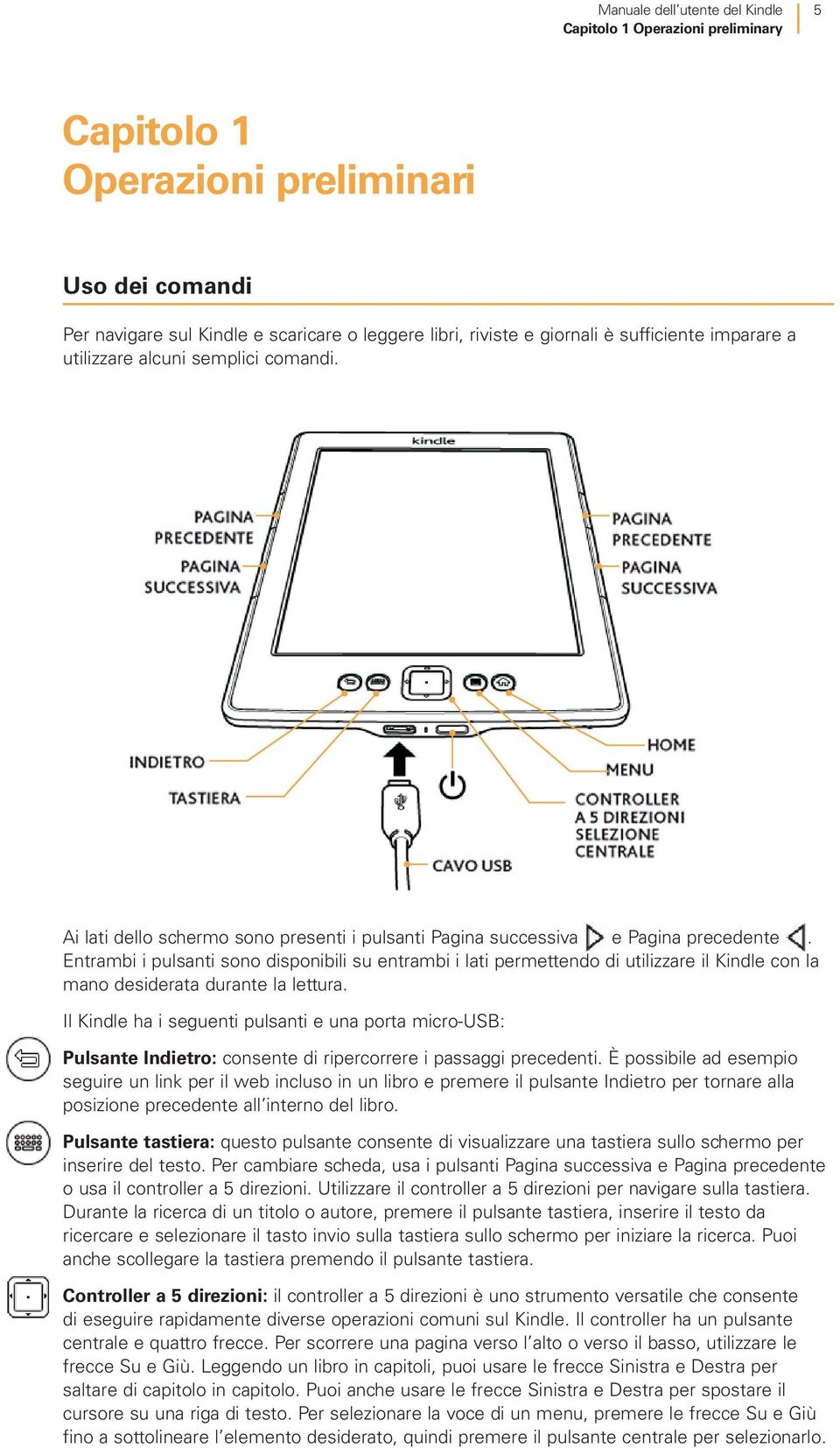 Entrambi i pulsanti sono disponibili su entrambi i lati permettendo di utilizzare il Kindle con la mano desiderata durante la lettura.