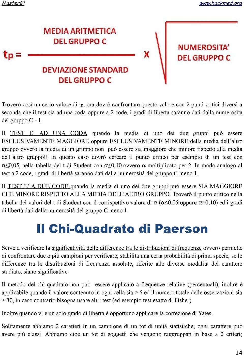 Il TEST E AD UNA CODA quando la media di uno dei due gruppi può essere ESCLUSIVAMENTE MAGGIORE oppure ESCLUSIVAMENTE MINORE della media dell altro gruppo ovvero la media di un gruppo non può essere