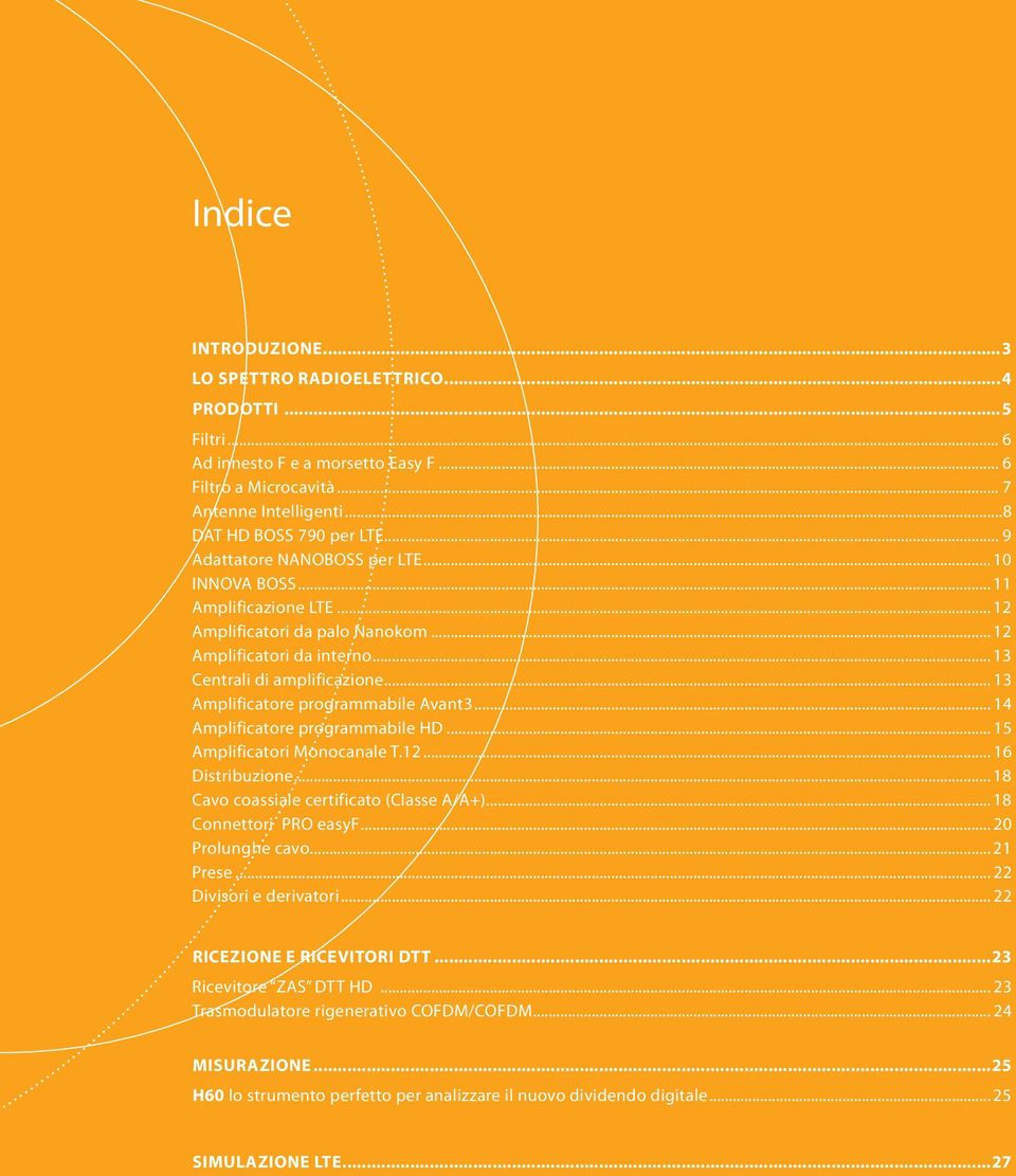 .. 13 Amplificatore programmabile Avant3... 14 Amplificatore programmabile HD... 15 Amplificatori Monocanale T.12... 16 Distribuzione... 18 Cavo coassiale certificato (Classe A/A+).