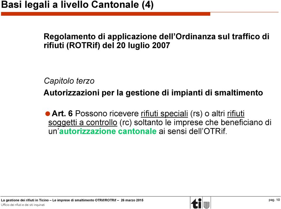 smaltimento Art.