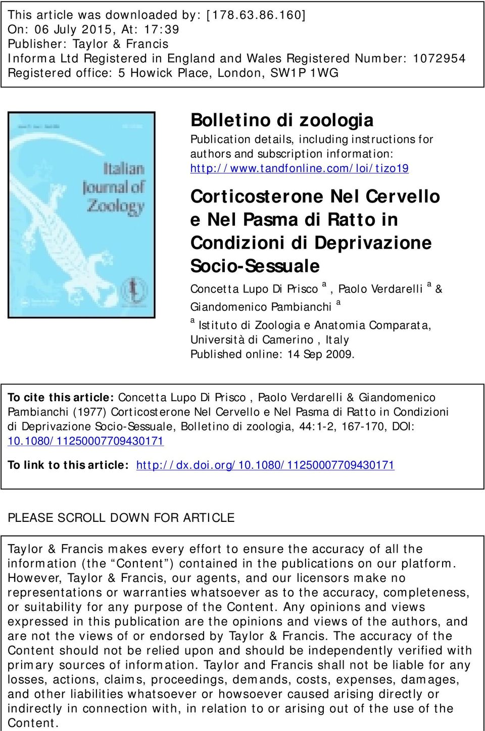 zoologia Publication details, including instructions for authors and subscription information: http://www.tandfonline.