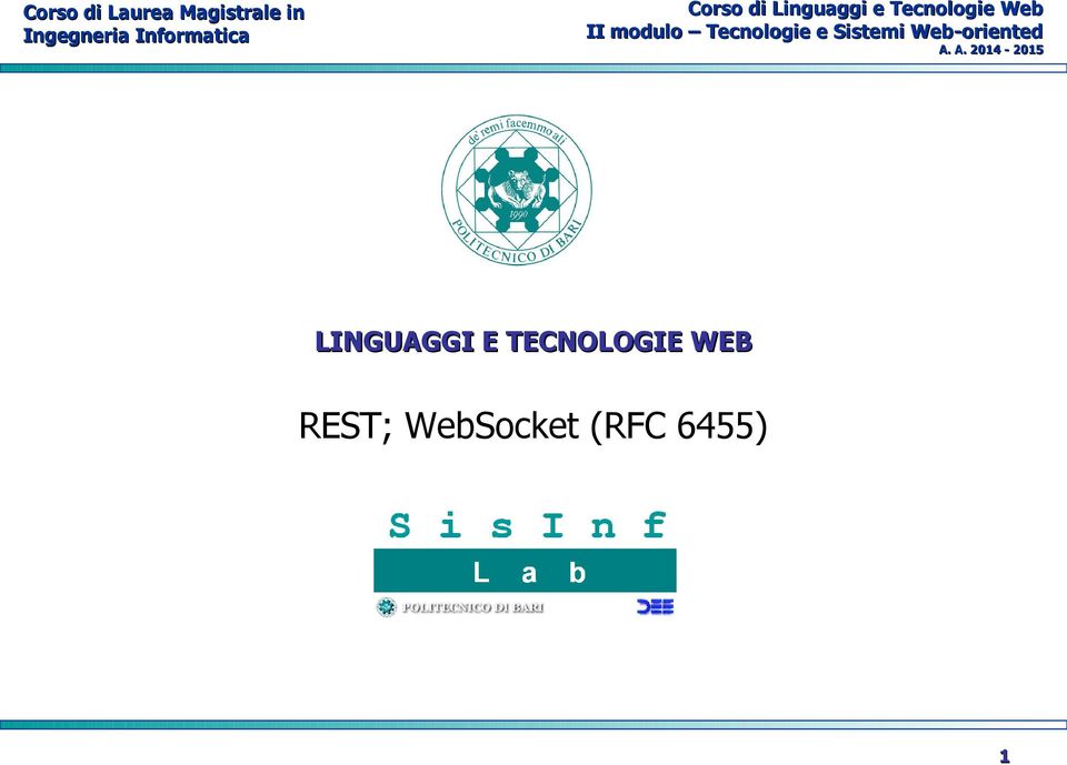 modulo Tecnologie e Sistemi Web-oriented A.