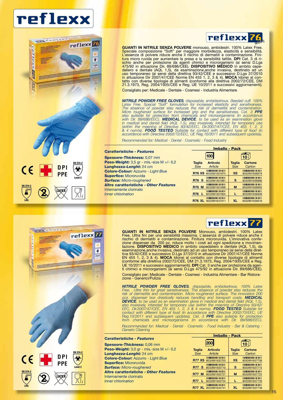 3 di rischio anche per protezione da agenti chimici e microrganismi (ai sensi D.gs 475/92 in attuazione Dir. 89/686/CEE).