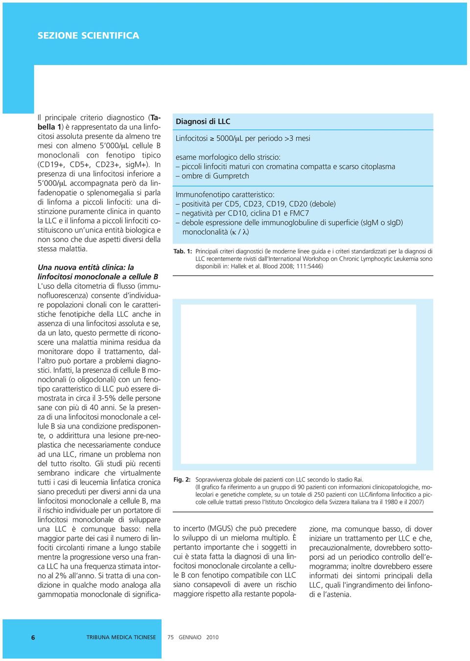 In presenza di una linfocitosi inferiore a 5 000/μL accompagnata però da linfadenopatie o splenomegalia si parla di linfoma a piccoli linfociti: una distinzione puramente clinica in quanto la LLC e