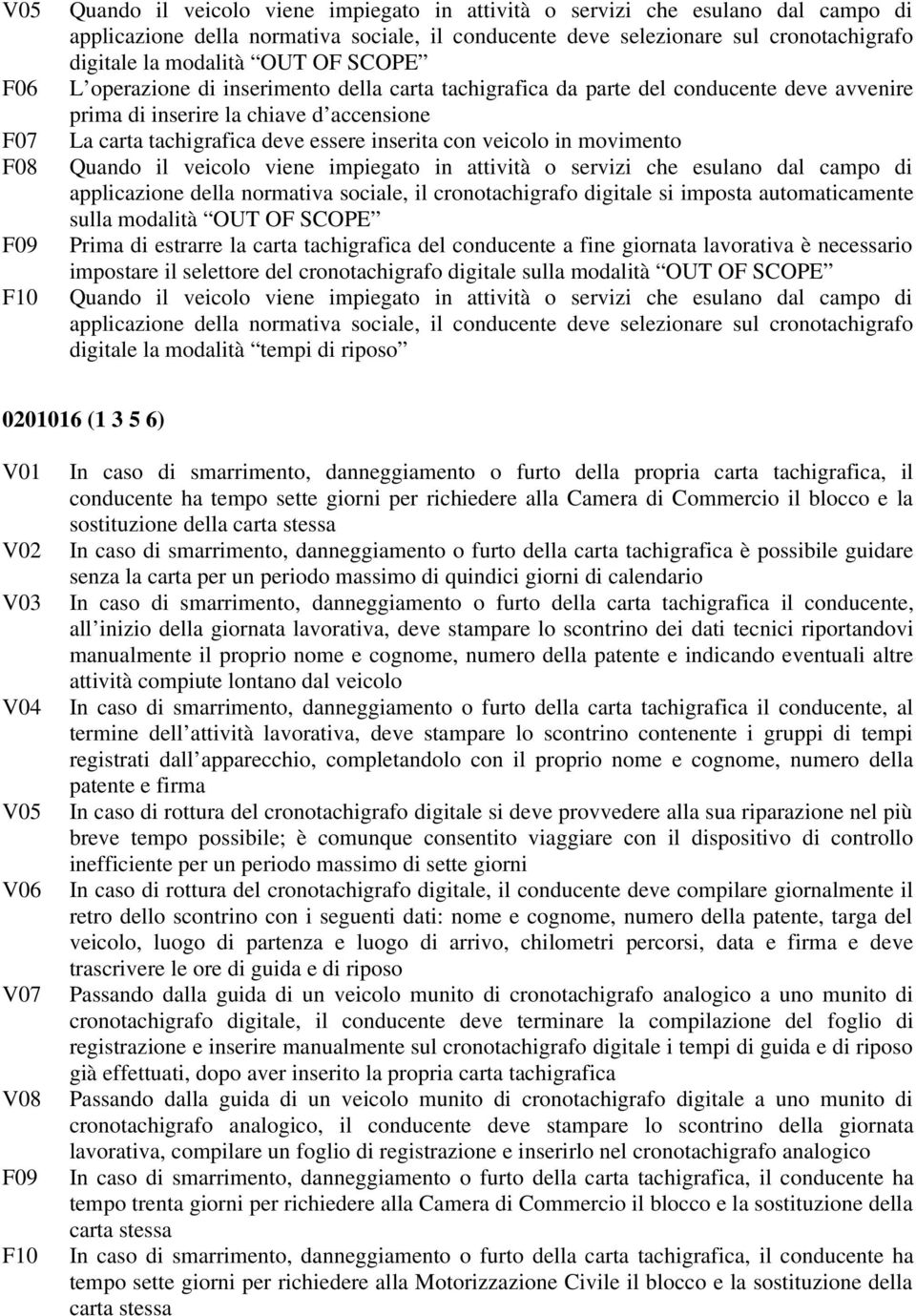 movimento Quando il veicolo viene impiegato in attività o servizi che esulano dal campo di applicazione della normativa sociale, il cronotachigrafo digitale si imposta automaticamente sulla modalità