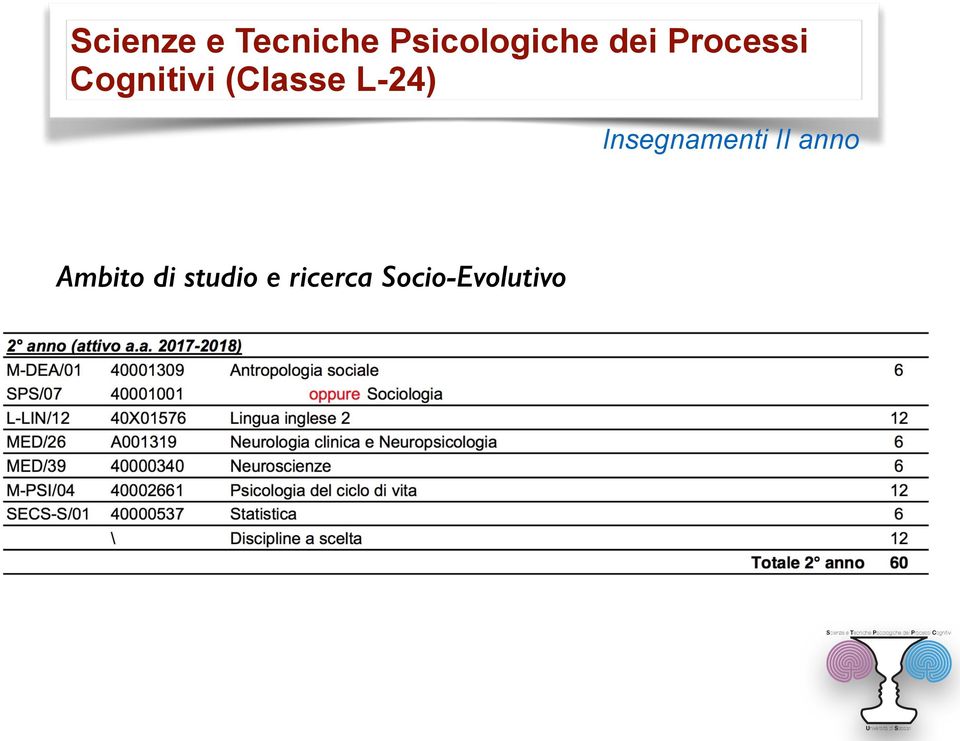 L-24) Insegnamenti II anno