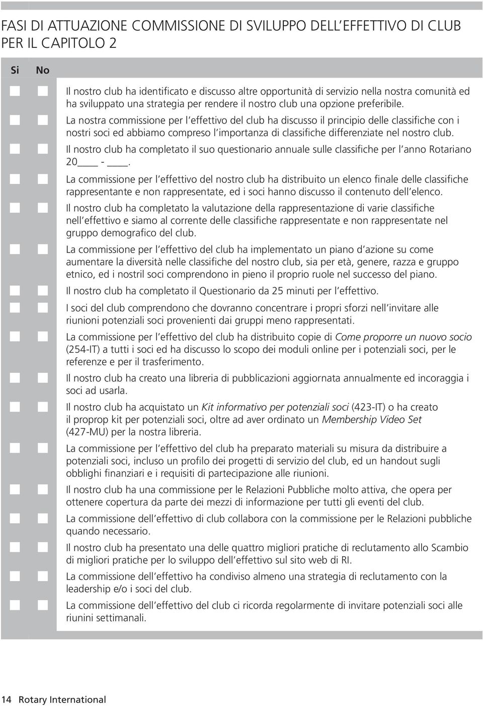 n n La nostra commissione per l effettivo del club ha discusso il principio delle classifiche con i nostri soci ed abbiamo compreso l importanza di classifiche differenziate nel nostro club.