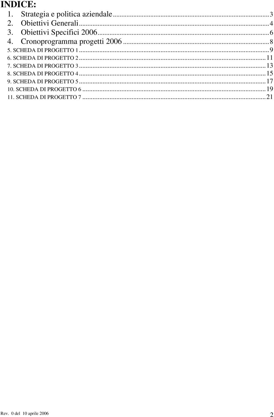 SCHEDA DI PROGETTO 1...9 6. SCHEDA DI PROGETTO 2...11 7. SCHEDA DI PROGETTO 3...13 8.