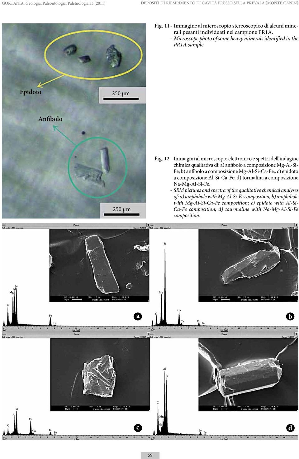 Epidoto 250 µm Anfibolo 250 µm Fig.