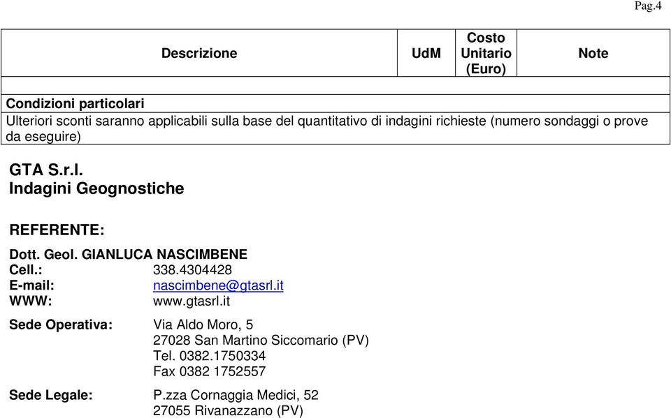 GIANLUCA NASCIMBENE Cell.: 338.4304428 E-mail: nascimbene@gtasrl.