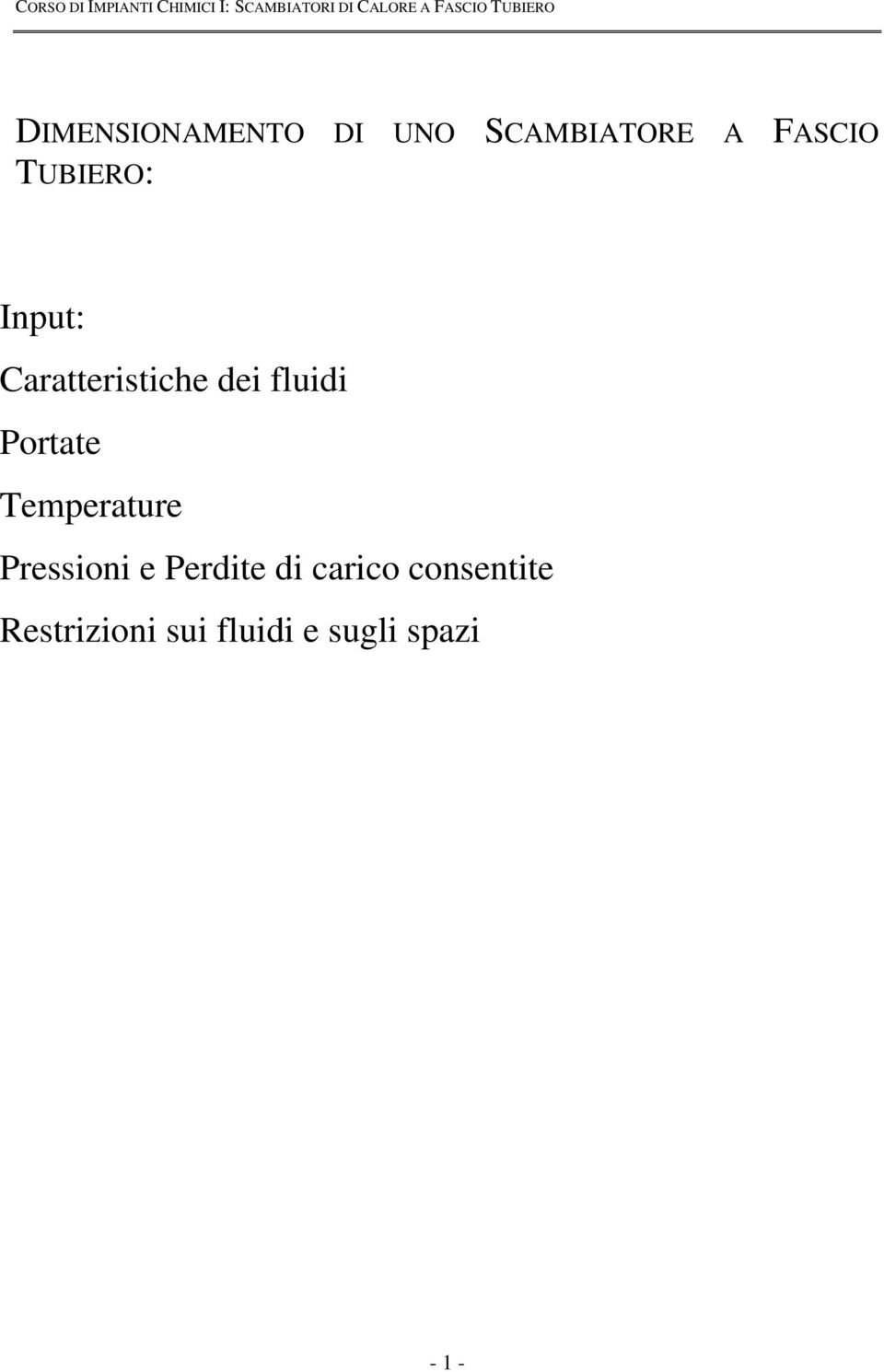 Portate Temperature Pressioni e Perdite di