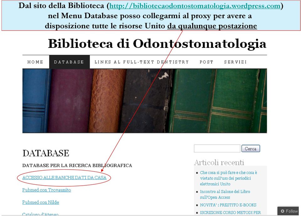 com) nel Menu Database posso collegarmi al proxy