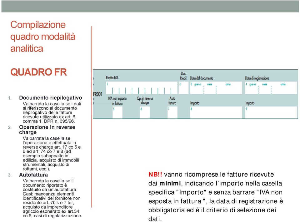 74 co 7 e 8 (ad esempio subappalto in edilizia, acquisto di immobili strumentali, acquisto di rottami, ecc.). 3.