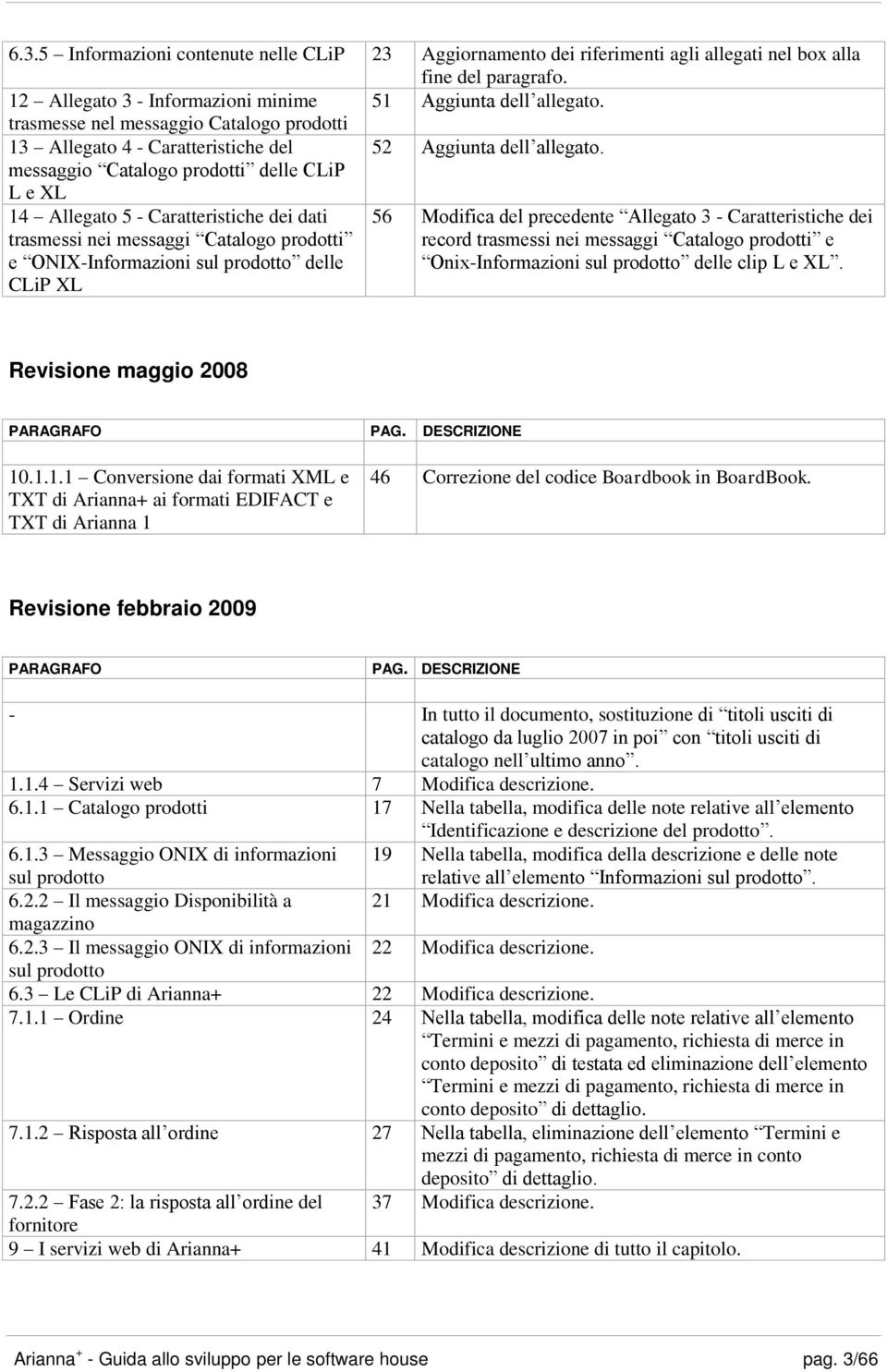 messaggio Catalogo prodotti delle CLiP L e XL 14 Allegato 5 - Caratteristiche dei dati trasmessi nei messaggi Catalogo prodotti e ONIX-Informazioni sul prodotto delle CLiP XL 56 Modifica del