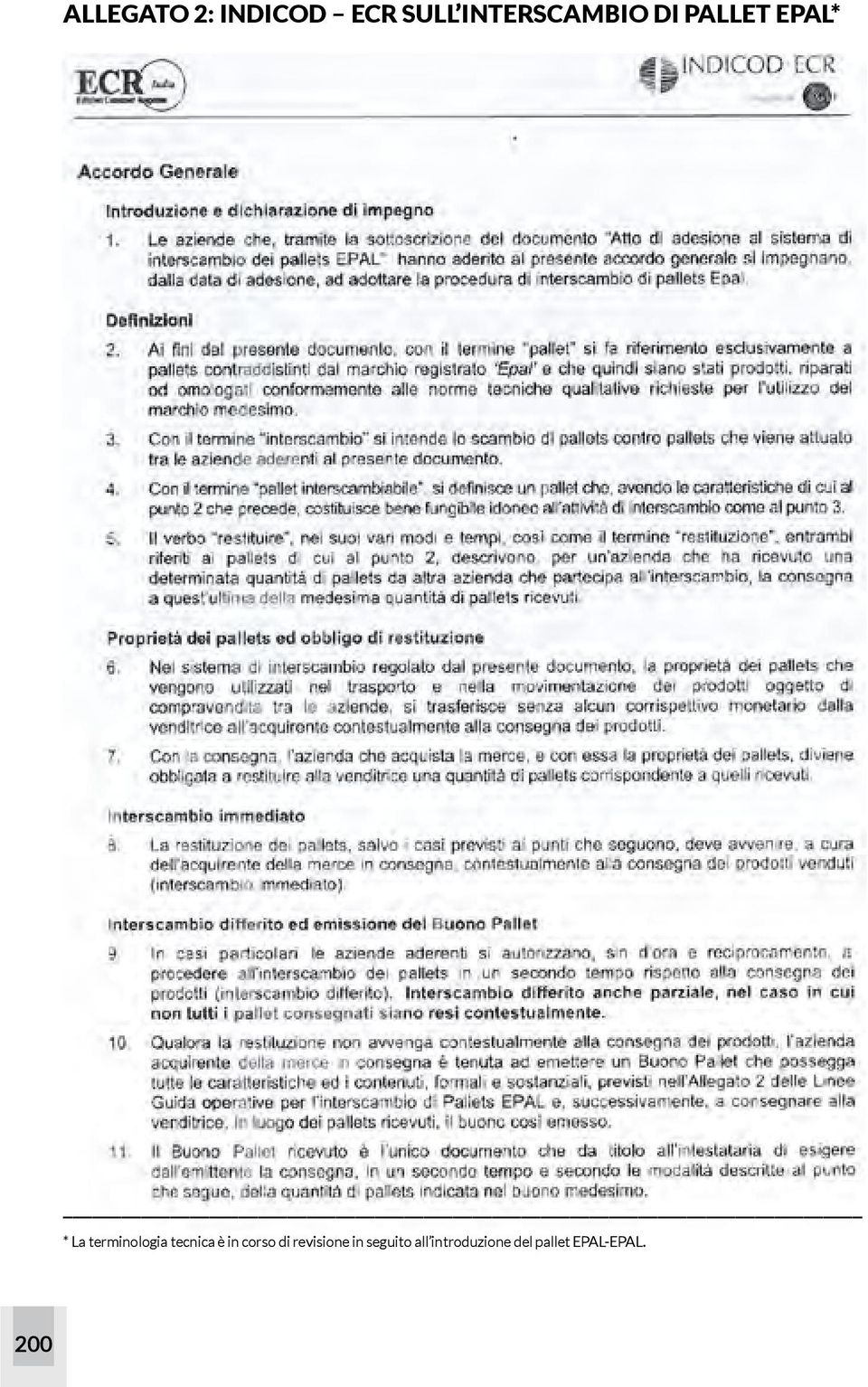 terminologia tecnica è in corso di