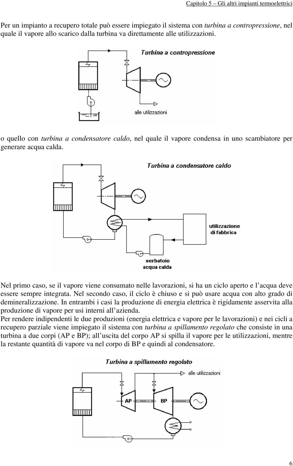 Nel primo caso, se il apore iene consumato nelle laorazioni, si ha un ciclo aperto e l acqua dee essere sempre integrata.