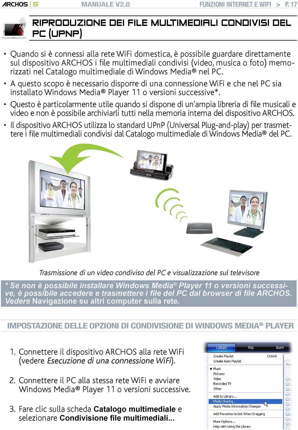 (video, musica o foto) memorizzati nel Catalogo multimediale di Windows Media nel PC.