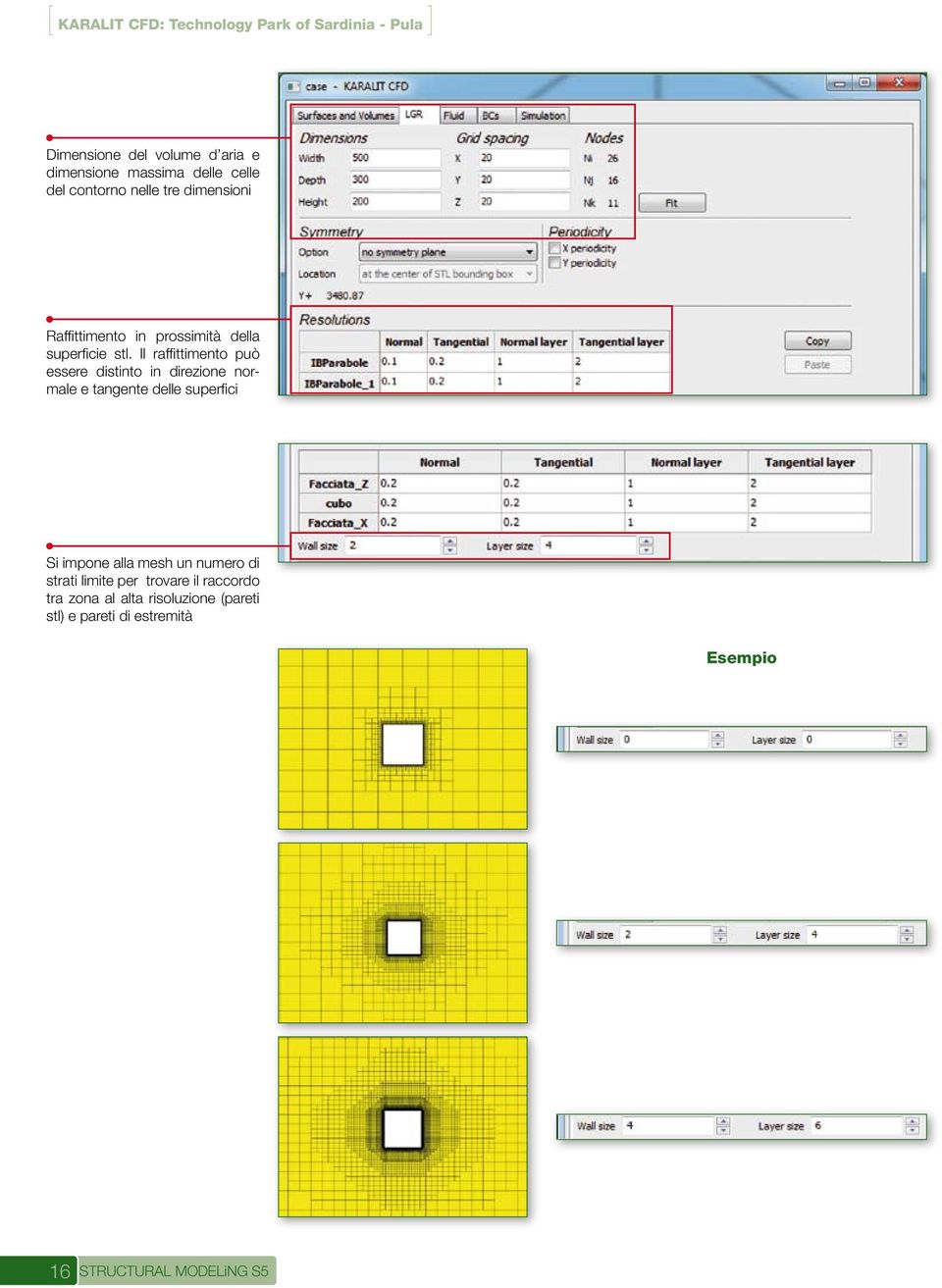 Il raffittimento può essere distinto in direzione normale e tangente delle superfici Si impone alla mesh un