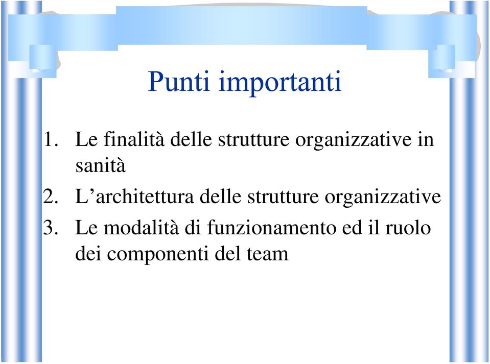 L architettura delle strutture organizzative 3.