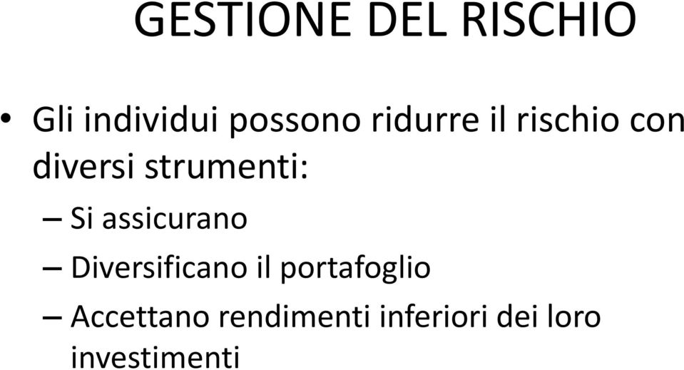 assicurano Diversificano il portafoglio