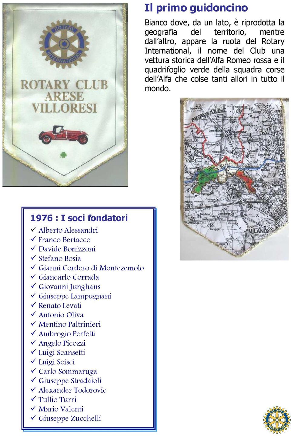 1976 : I soci fondatori Alberto Alessandri Franco Bertacco Davide Bonizzoni Stefano Bosia Gianni Cordero di di Montezemolo Giancarlo Corrada Giovanni Junghans Giuseppe