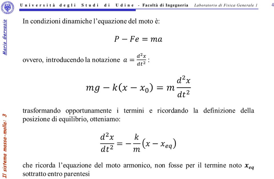 Ingegneria Laboratorio di Fisica