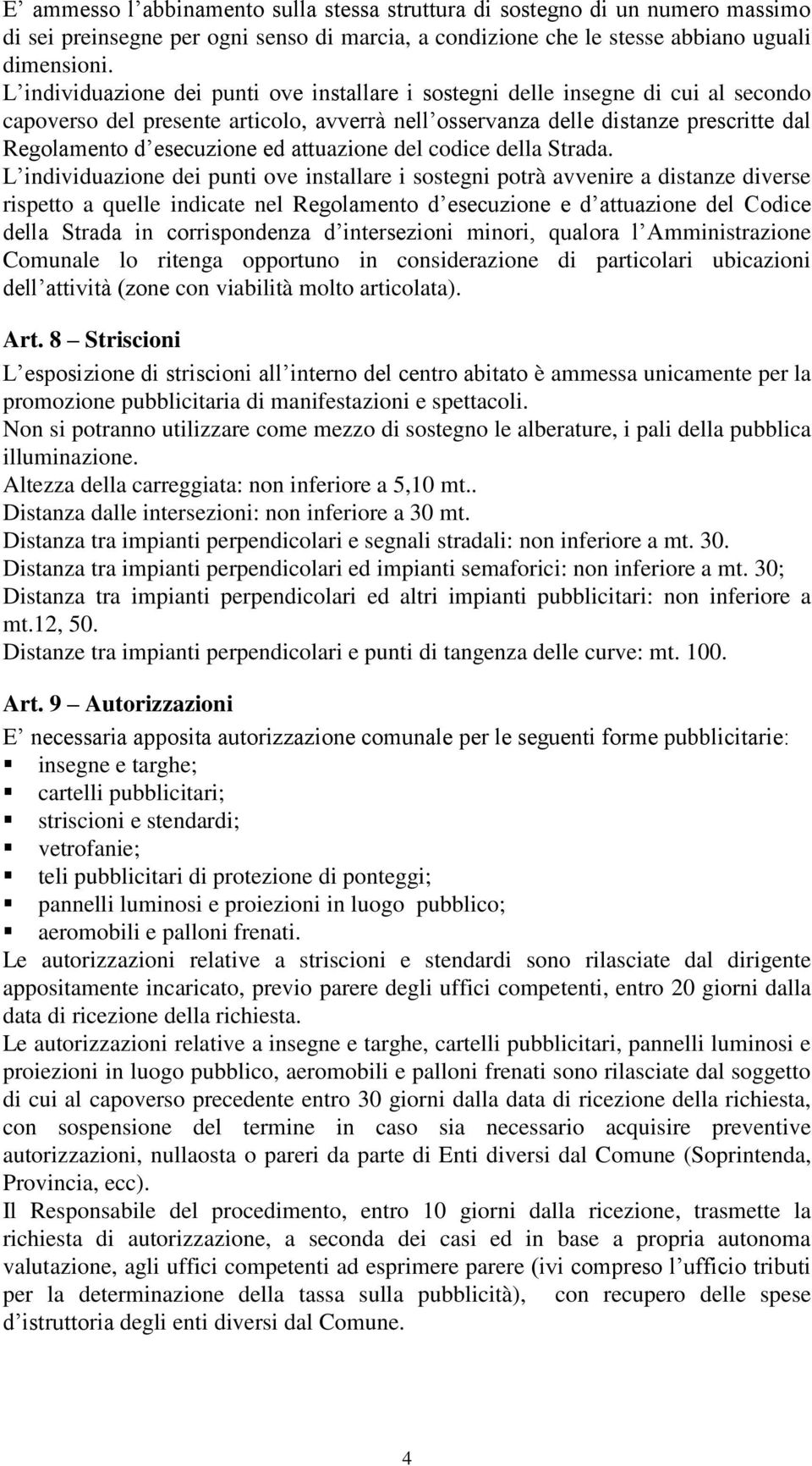 attuazione del codice della Strada.