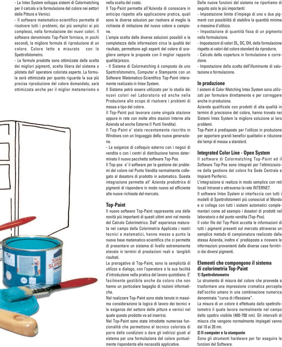 Il software denominato Top-Paint fornisce, in pochi secondi, la migliore formula di riproduzione di un colore. Colore letto e misurato con lo Spettrofotometro.