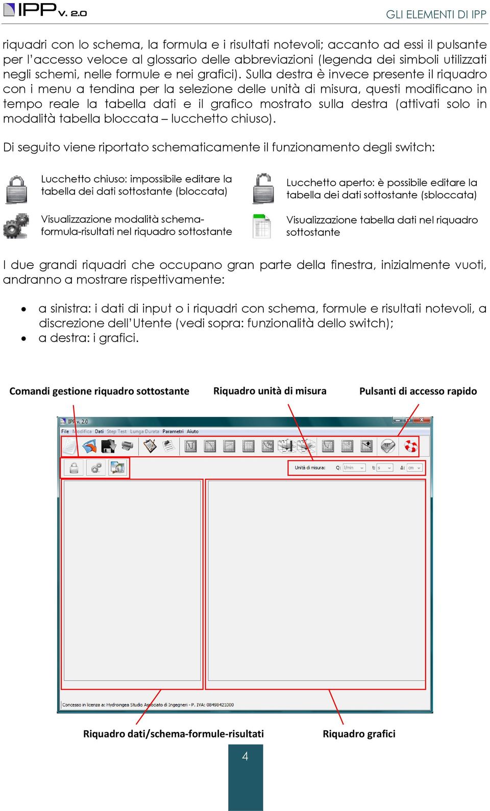 Sulla destra è invece presente il riquadro con i menu a tendina per la selezione delle unità di misura, questi modificano in tempo reale la tabella dati e il grafico mostrato sulla destra (attivati