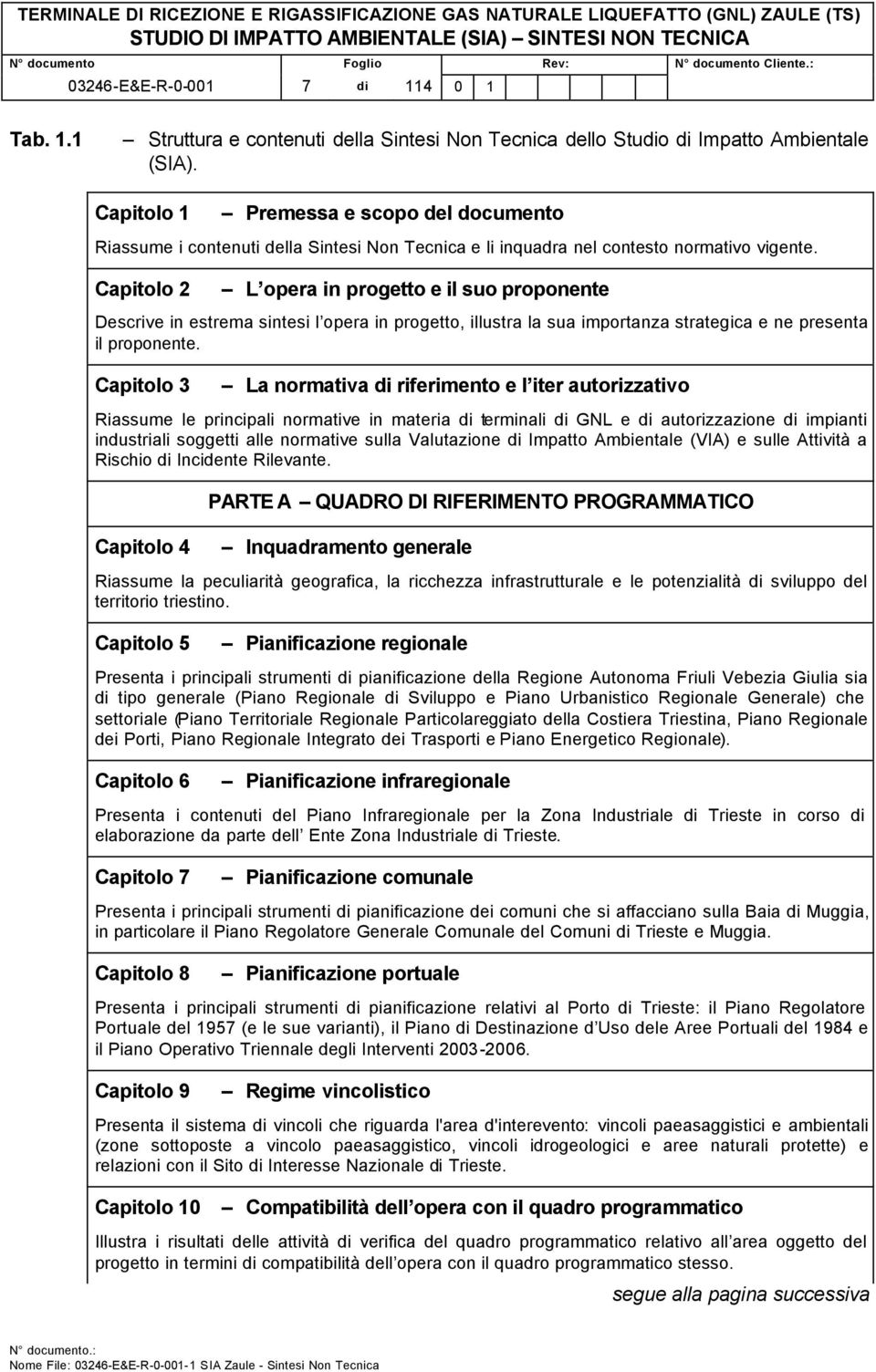 Capitolo 2 L opera in progetto e il suo proponente Descrive in estrema sintesi l opera in progetto, illustra la sua importanza strategica e ne presenta il proponente.