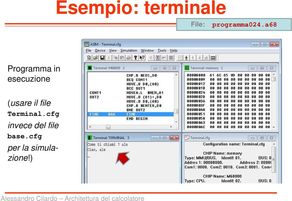 a68 Programma in esecuzione (usare