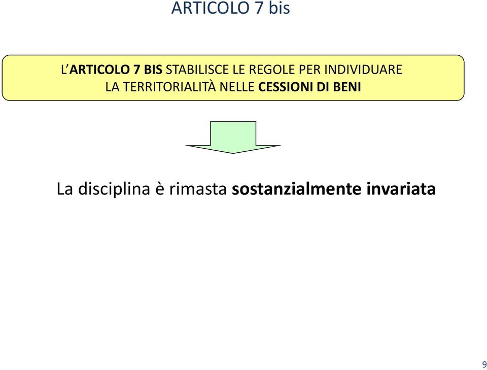 INDIVIDUARE LA TERRITORIALITÀ NELLE CESSIONI