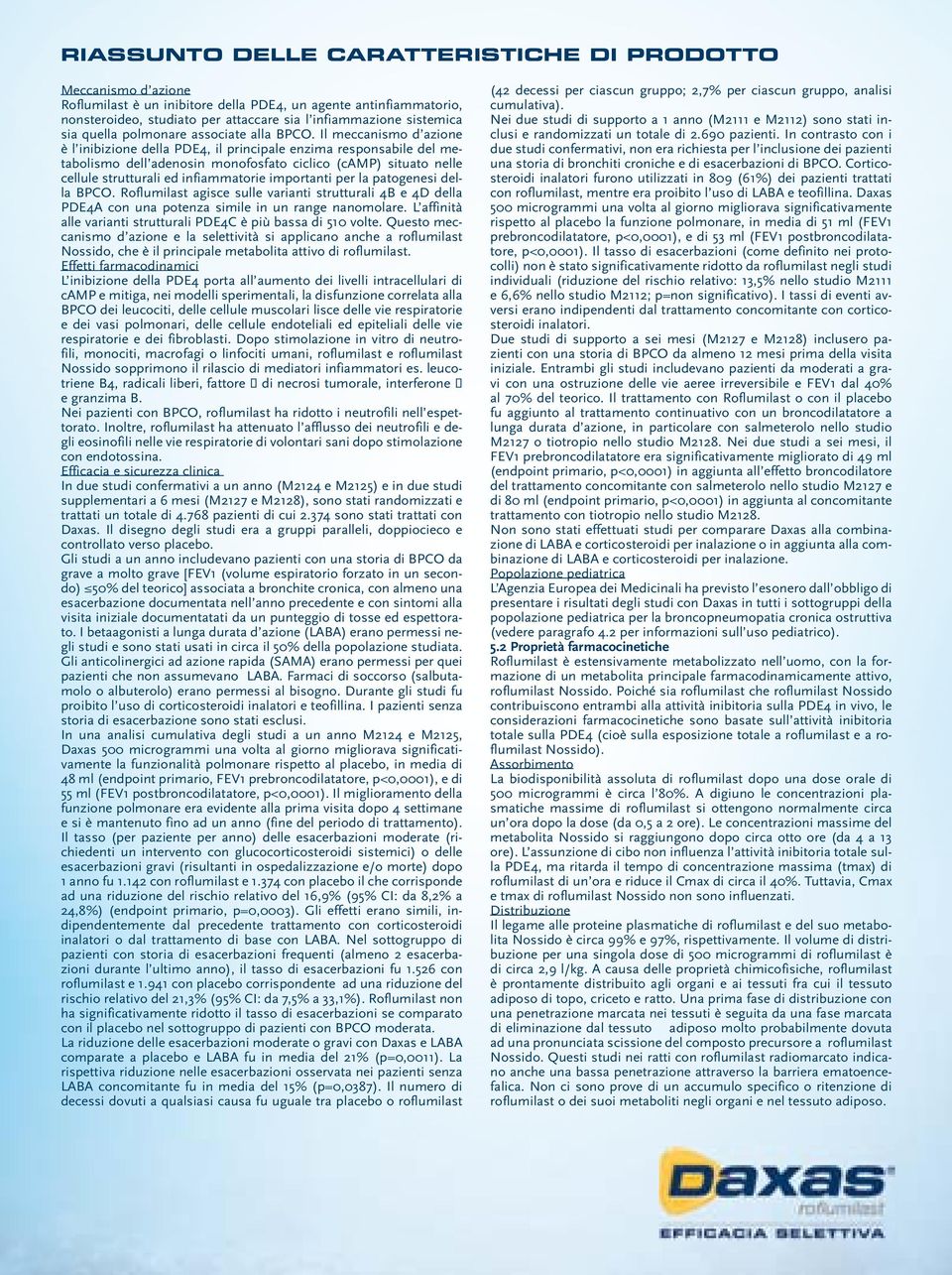 Il meccanismo d azione è l inibizione della PDE4, il principale enzima responsabile del metabolismo dell adenosin monofosfato ciclico (camp) situato nelle cellule strutturali ed infiammatorie