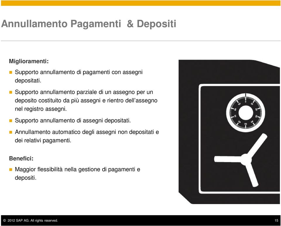 registro assegni. Supporto annullamento di assegni depositati.