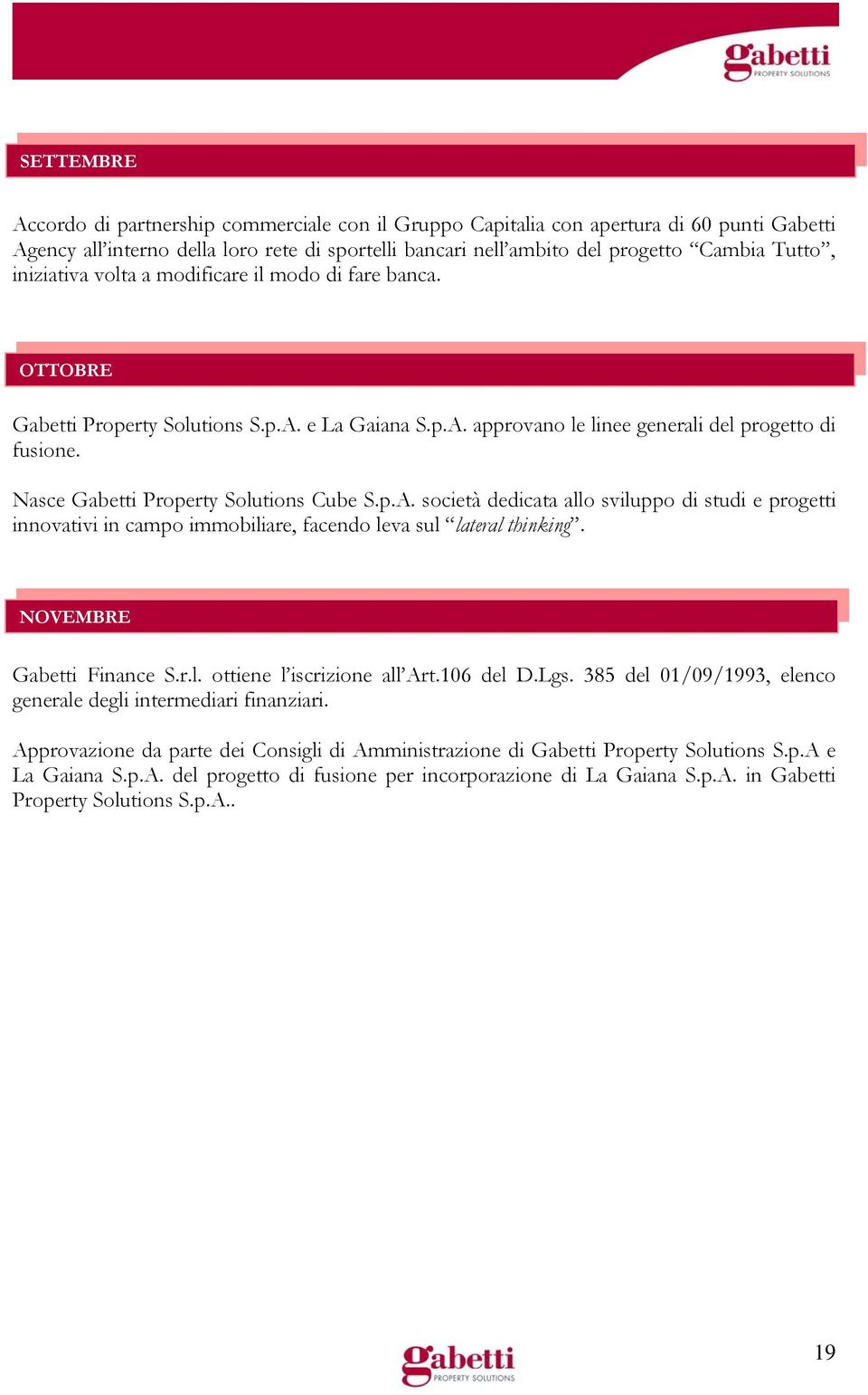 Nasce Gabetti Property Solutions Cube S.p.A. società dedicata allo sviluppo di studi e progetti innovativi in campo immobiliare, facendo leva sul lateral thinking.