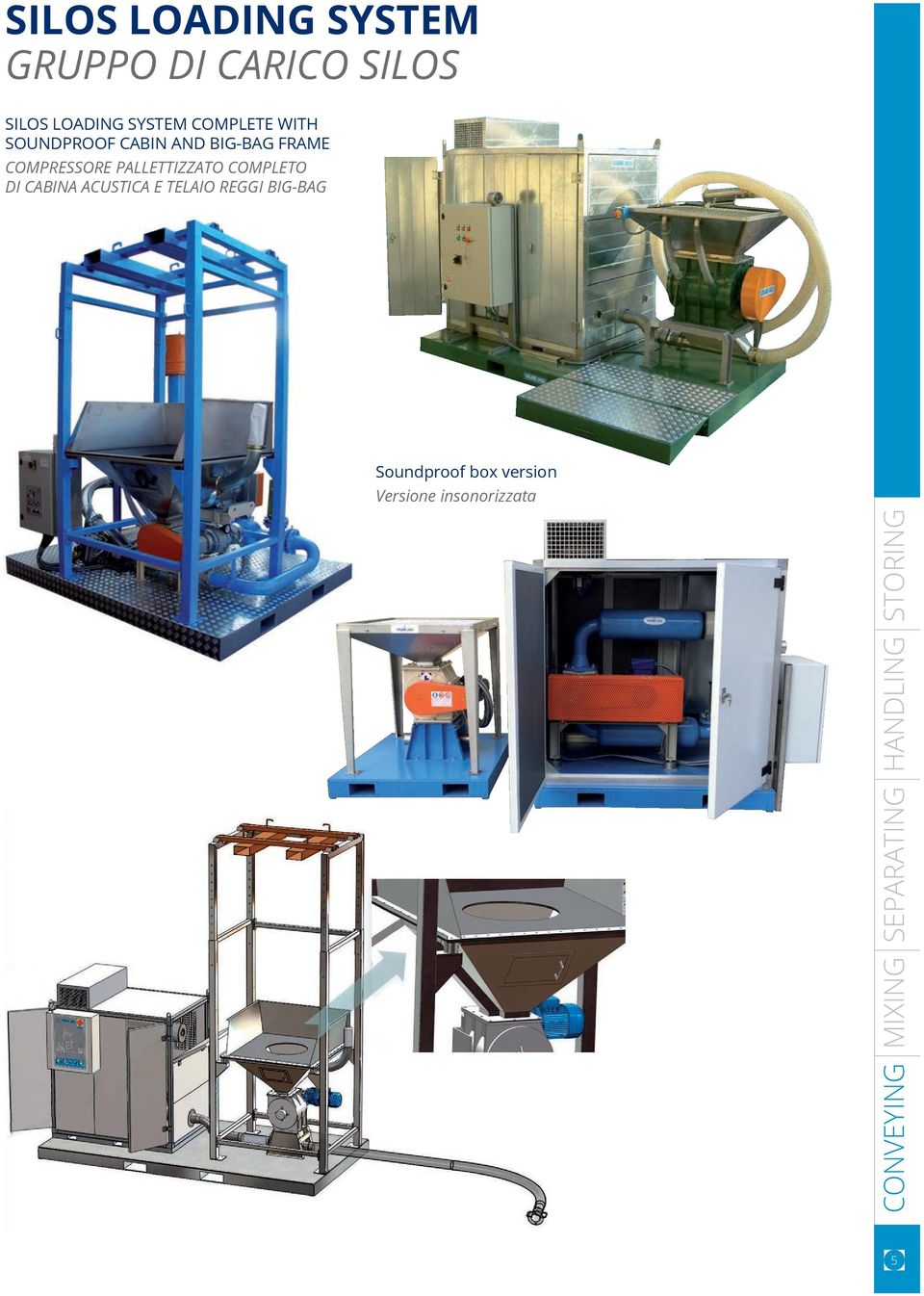 COMPRESSORE PALLETTIZZATO COMPLETO DI CABINA ACUSTICA E