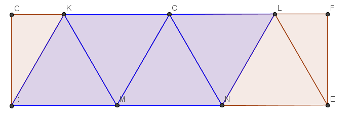 Dal rettangolo 1 x 3 al tetraedro Con le piegature, osservabili nelle 2 figure qui sotto, si giunge ad un rettangolo a doppio strato, di dimensioni 1 /2 x 3 Con successive piegature si giunge alla