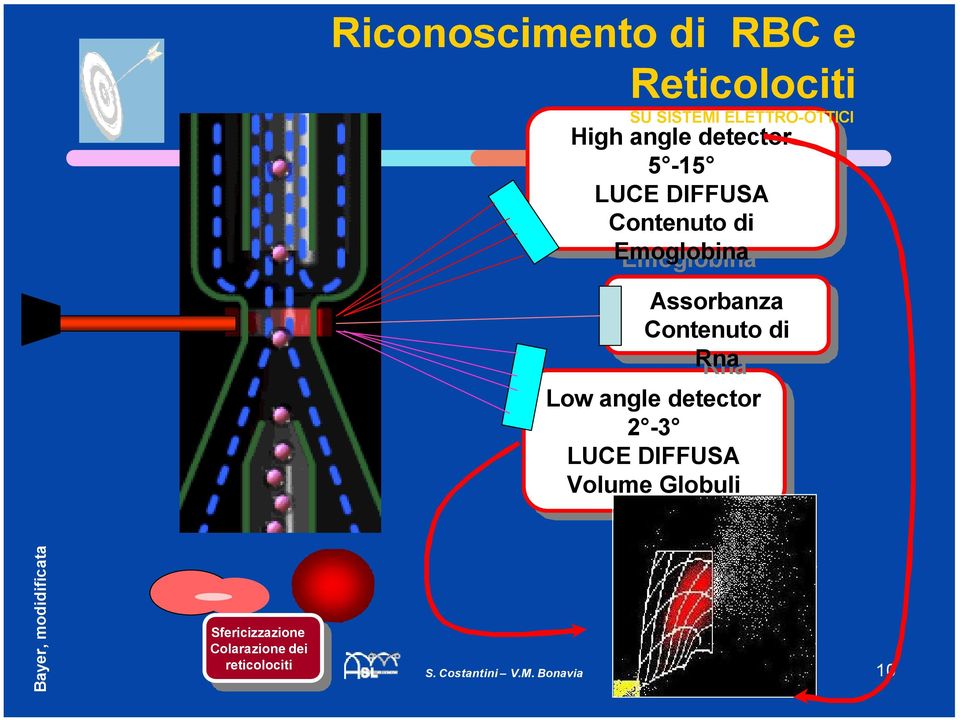 Low angle angle detector 2-3 2-3 LUCE LUCE DIFFUSA Volume Globuli Rossi Bayer, modidificata